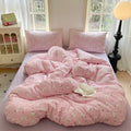 Axyaa Queen Size Strawberry Bedding Set: Duvet Cover, Bed Sheet, Pillowcase