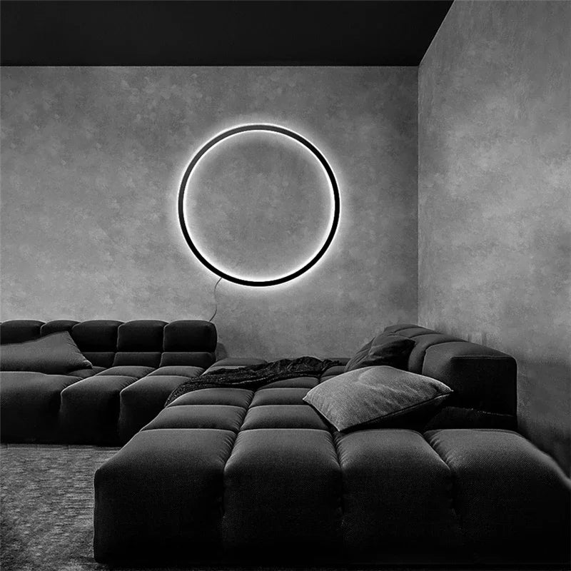 Axyaa Designer Ring LED Wall Light Minimalist Nordic Room Decor Plugin Wall Lamp