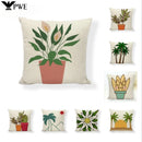 Axyaa Floral Linen Pillowcase 45*45cm for Home & Office Decor