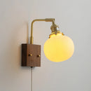 Axyaa LED Wall Sconce Pull Chain Switch Copper Ceramic Nordic Stair Light Fixtures