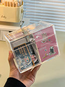 Axyaa Acrylic Card Storage Box for Popmart Cards - Small, Transparent, Self-Printed Organizer