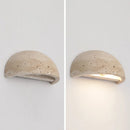 Axyaa Small LED Wall Sconce Yellow Travertine Wabi Sabi Wall Lamp