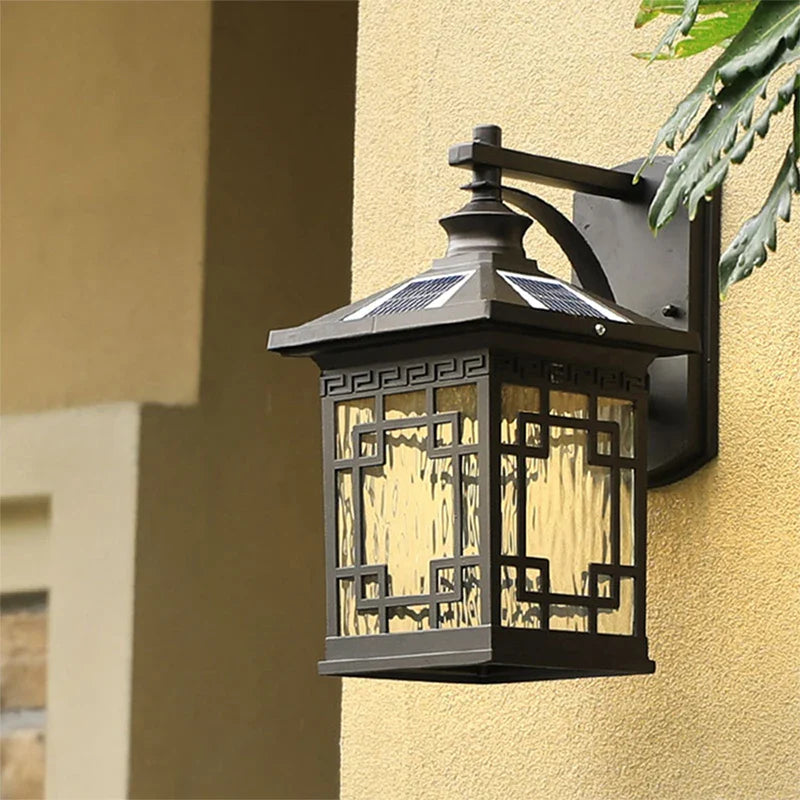 Axyaa Solar Wall Light: Modern LED Outdoor Fixture, Waterproof for Porch, Patio, Courtyard