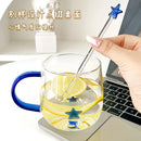 Axyaa 450ml Heat Resistant Glass Coffee Mug with Stirring Stick