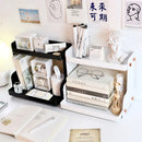 Axyaa Desktop Storage Rack: Student Desk & Office Stationery Shelf with Makeup Organizer