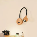 Axya Nordic Wood LED Wall Lamp with Adjustable Reading Light