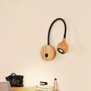 Nordic Wood LED Wall Lamp by Axyaa, Adjustable Bedroom Reading Light