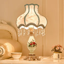 Axyaa Princess Style Bedside Lamp Retro Fabric Decor for Bedroom