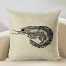 Axyaa Octopus Personality Linen Pillowcase for Marine Life Sofa Decoration