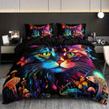 Axyaa Kitten & Mushroom Duvet Set - Soft & Breathable Bedding for Home & Dorm