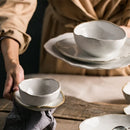 Axyaa Nordic Ceramics Irregular Shape Bowls Plates Set