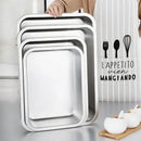 Axyaa Stainless Steel Food Tray for Kitchen Organization and Serving