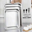 Axyaa Stainless Steel Food Tray for Fruit, Vegetables, Cake, Bread - Home Kitchen Plates