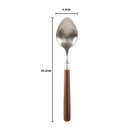 Axyaa Vintage Walnut Handle Stainless Steel Spoon and Fork Main Dining Set