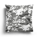 Axyaa Green Blue Wave Pattern Decorative Pillow Sleeve for Bedroom, Sofa, Car, Office