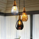 Axyaa Nordic Loft Vintage Glass Pendant Lights Hanging Lamp