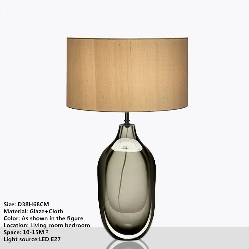 Axyaa Nordic Modern Glaze Table Lamp for Living Room, Bedroom, Hotel - LED Desk Light
