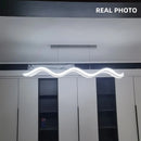 Axyaa Nordic Wave Acrylic LED Pendant Chandelier for Dining Room Artistic Ribbon Design Home Decor Light Fixtures