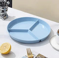 Axyaa Wheat Straw 3-Grid Meal Plate with Vegetable Plate - Breakfast, Salad, Snack Plate