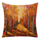 Axyaa Retro Landscape Oil Painting Linen Pillowcase 45*45cm for Living Room Sofa