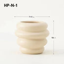 Axyaa Ceramic Green Plant Flowerpot Wind Silver Vase Desktop Decoration