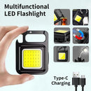 Axyaa LED Lantern Flashlight Keychain USB Rechargeable Compact Outdoor Emergency Light