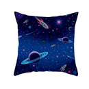 Axyaa Space Cat Moon Cushion Cover Universe Sun Planet Rocket Pillowcase