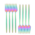 Axyaa Stainless Steel Dinner Fork Set - 8 Pcs Cutlery Dining Tableware
