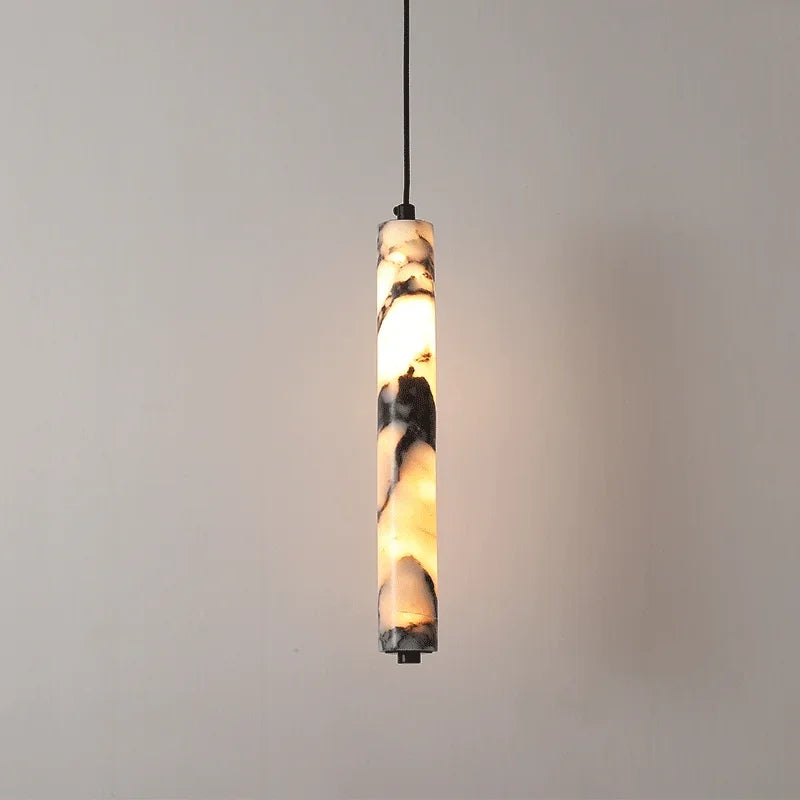Natural Stone Pendant Lights by Axyaa - Elegant LED Chandelier for Home Decor