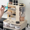 Axyaa Makeup Organizer: Multi-layer Cosmetic Storage Box with Dust-proof Drawers