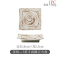 Axyaa Ceramic Square Dessert Plate for Restaurant Snack Barbecue Sushi