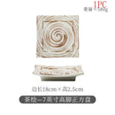 Axyaa Ceramic Square Plate Set for BBQ, Snacks, Sushi & Desserts