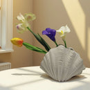 Axyaa Shell Shape Ceramic Flower Vase for Home Decor