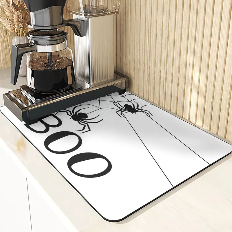 Axyaa Spider Coasters Halloween Absorbent Mats for Countertop Non-Slip Mats