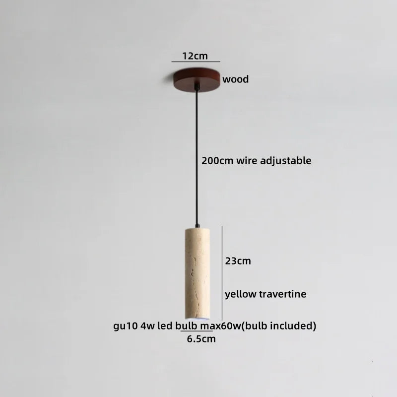 Axyaa Travertine LED Pendant Lamp for Bar, Bedroom, Living Room - Small Hanging Lights