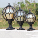 Axyaa Outdoor European Globe Pillar Lamp in Black for Garden and Yard