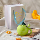 Axyaa Apple Ceramic Coffee Cup Set for Couples - Creative Christmas Gift