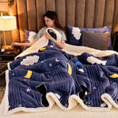Axyaa Milk Velvet 3-Layer Warmth Blanket for Bed & Sofa