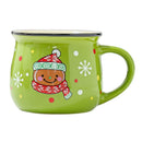 Axyaa Christmas Ceramic Mug with Festive Santa Elk Bear Penguin Print