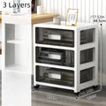 Axyaa 3-6 Tier Storage Cabinet, Large Capacity Organizer, Transparent Black for Living Room