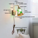 Axyaa Glass Wood LED Wall Lamp for Bedroom Bathroom Mirror Fixture