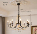 Axyaa Wooden Bead Pendant Light for Retro American Living Room, Hotel Corridor, and Bedroom