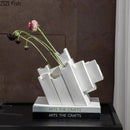 Axyaa Geometric Ceramic Vase Desktop Flower Arrangement Ornament Art Crafts Hydroponic Decor