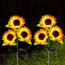 Axyaa Solar Sunflower Flower Light: LED Three-head Simulation, Waterproof & Windproof