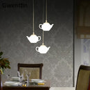 Axyaa Teapot Pendant Lights: Modern LED Hanging Lamps for Home Decor
