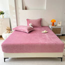 Axyaa Flannel Fitted Sheet, Soft Fleece Mattress Cover for Home & Hotel
