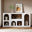 Axyaa 59" White Modern Console Table with 6 Compartments