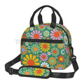 Axyaa Hippie Flower Insulated Lunch Bag with Adjustable Strap