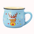 Axyaa Christmas Ceramic Mug Elk Santa Style 150ML Cute Breakfast Drinking Cup
