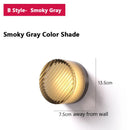 Axyaa Round Wall Lamp LED Sconce Amber Smoky Gray Shade Nordic Home Decor